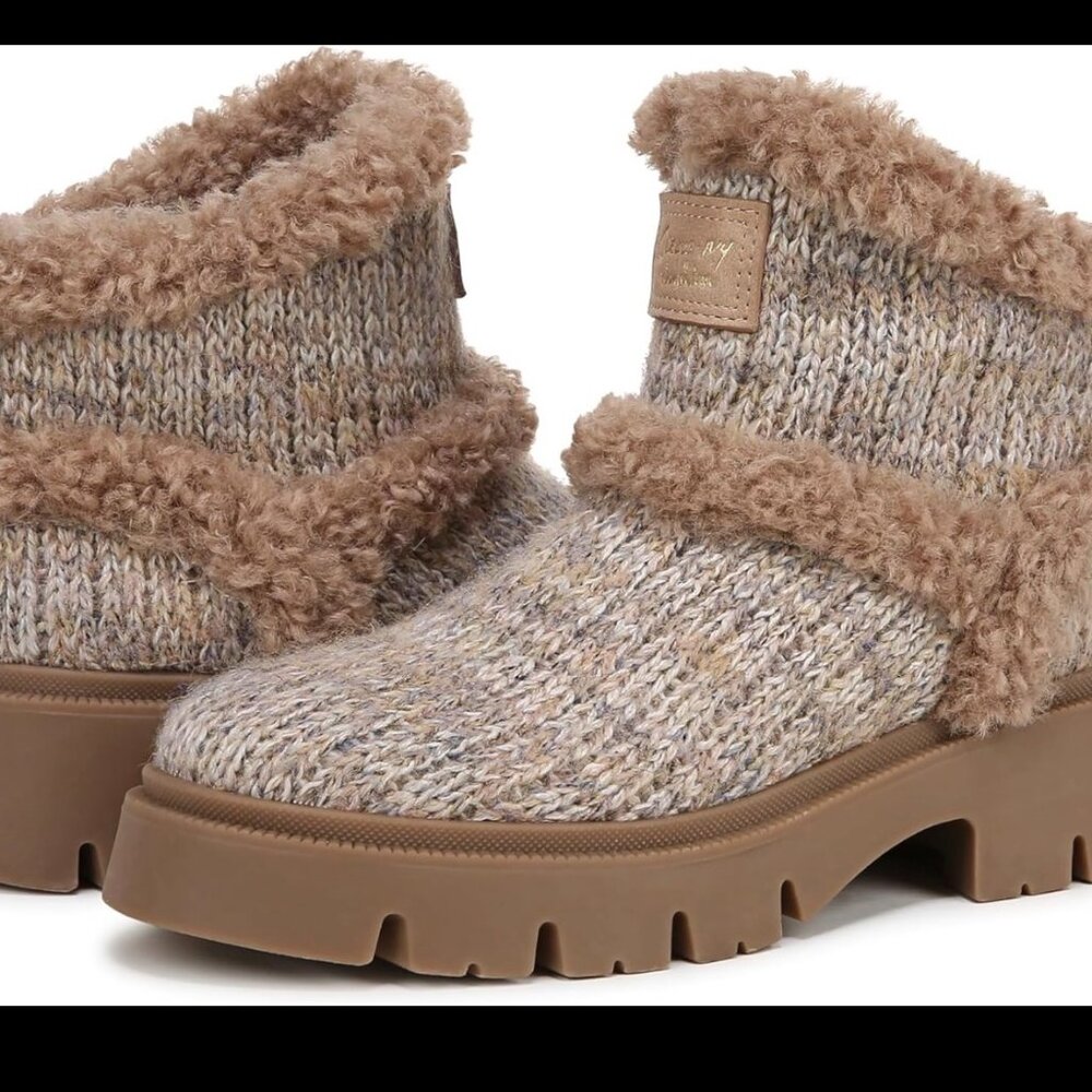 Circus by Sam Edelman Cozy Knit Ankle Boots w/ Faux Fur Trim – NWOT